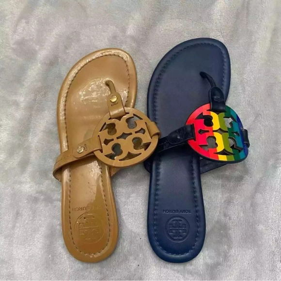 Tory Burch miller rainbow stripe sandals - Picture 7 of 11